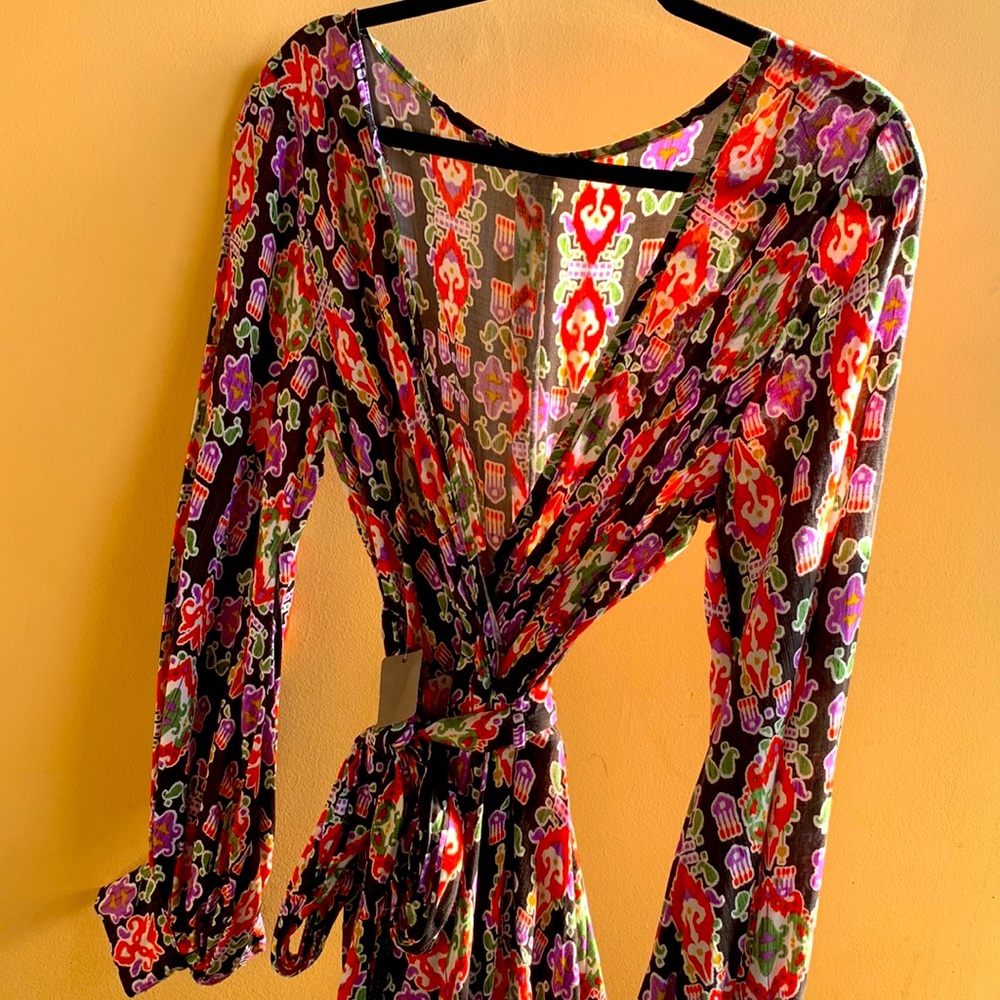 Meghan LA Floral Maxi Dress in Black with Pink, Red, Green & Purple - Picture 5 of 6